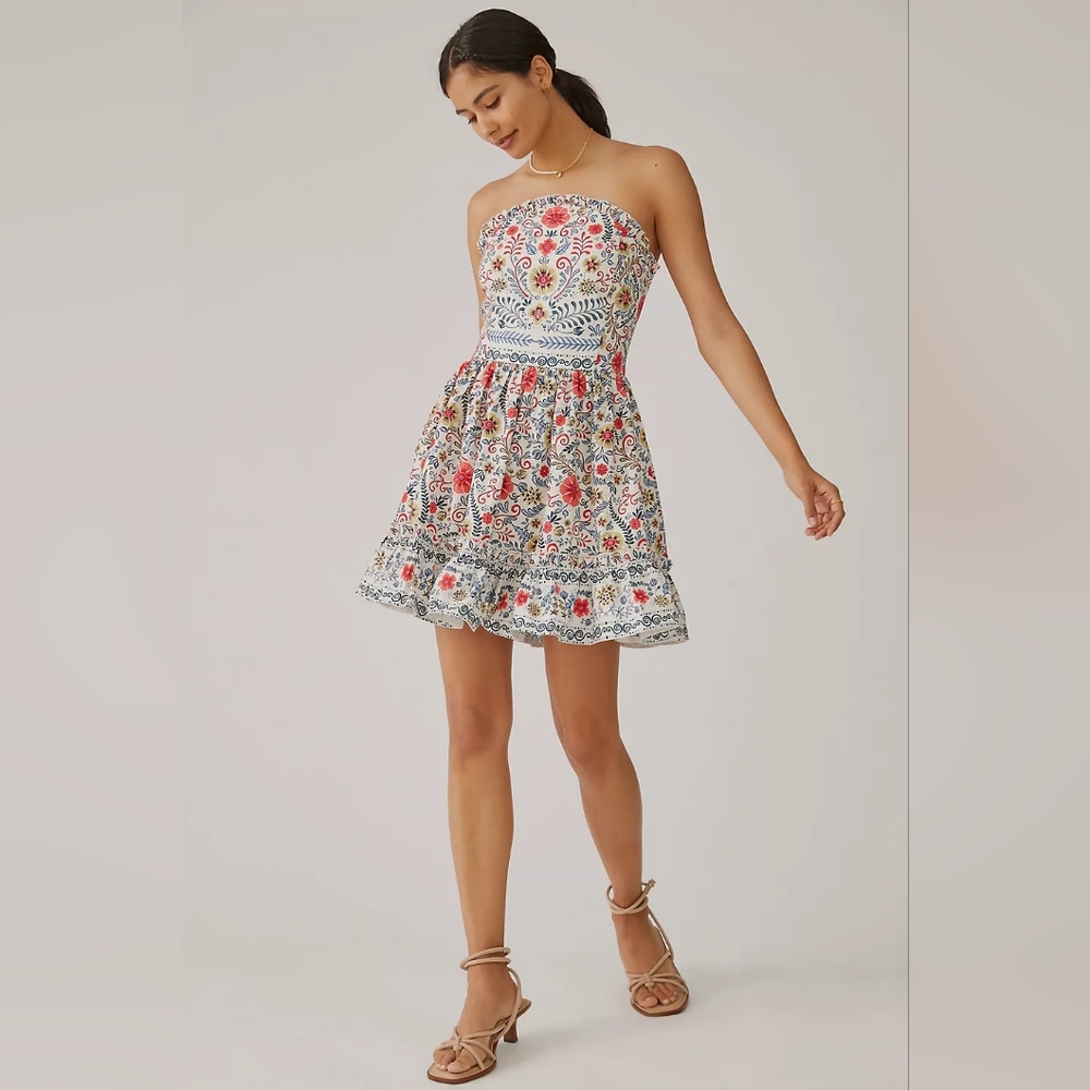 Anthropologie Forever That Girl Ruffle Tube Mini Dress, Size 1X  NWT